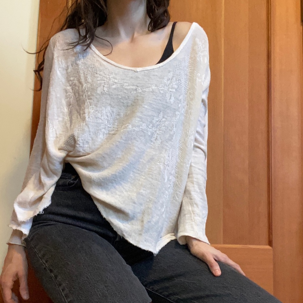 Free People Oversized Linen Knit Top